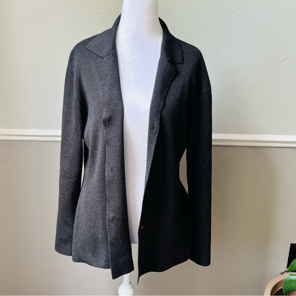Kay Unger Gray Blazer Professional Suit Jacket